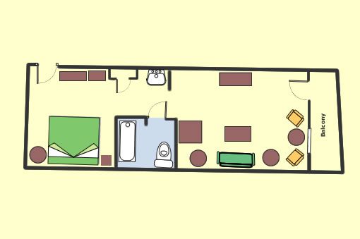 One bedroom suite layout